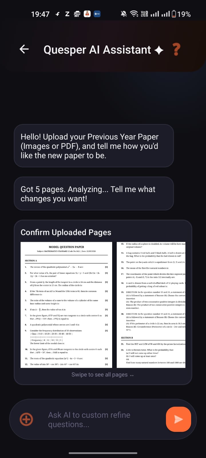 Exam Details Screen