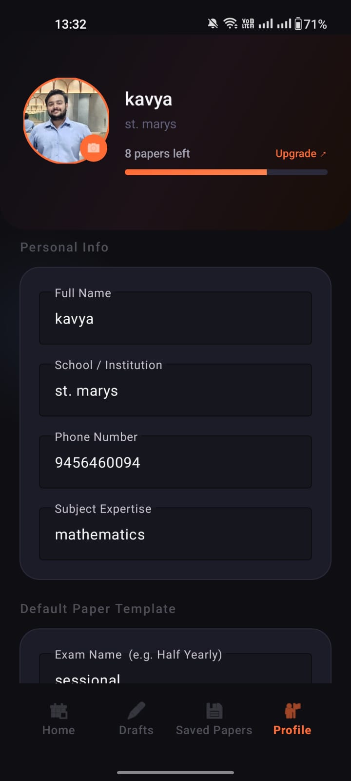 Equations Editor Screen